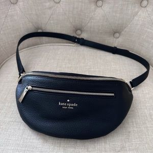 NWOT Kate Spade Leila pebble black leather belt bag